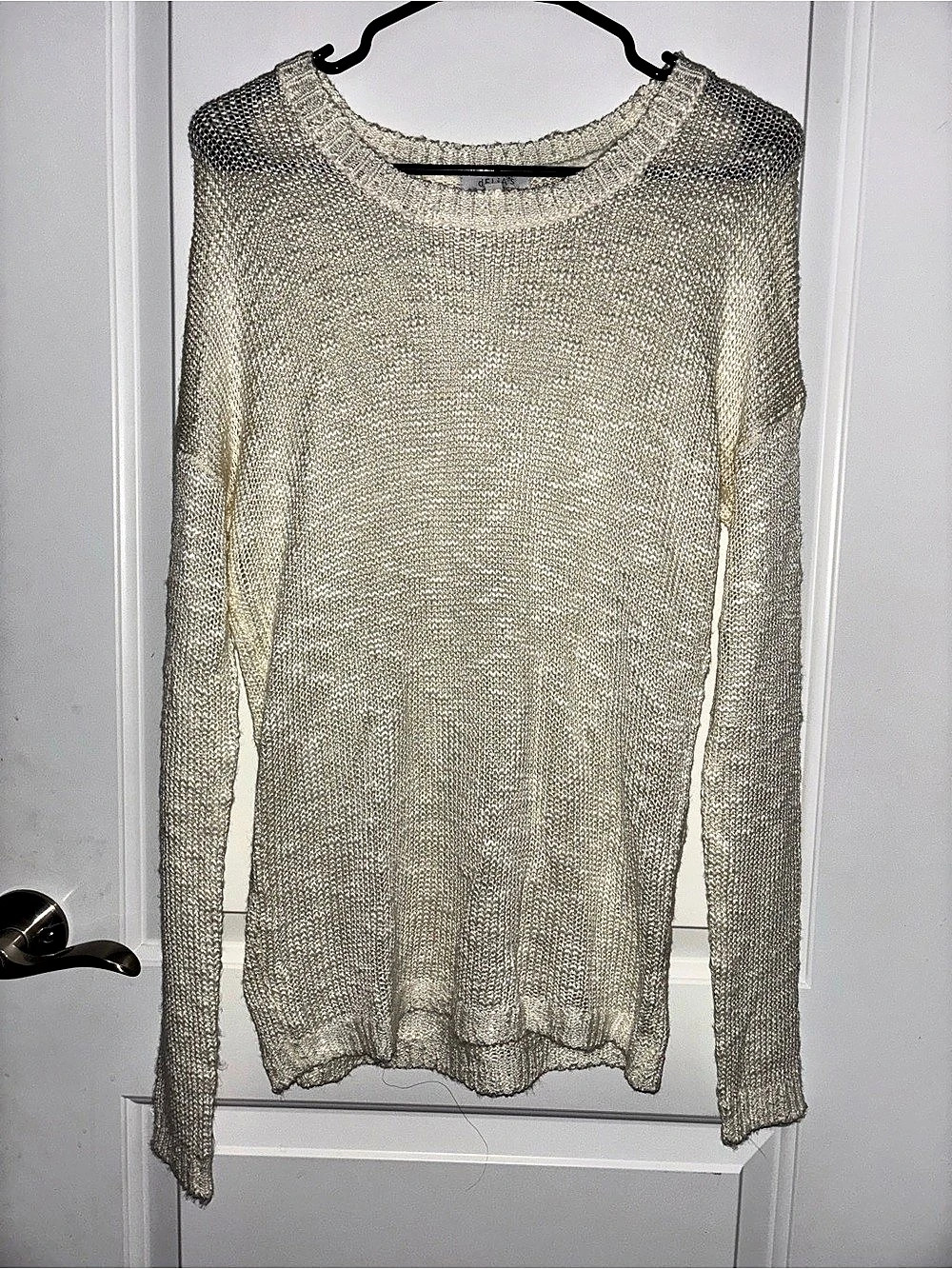 dELiA*s Open Knit Crew Neck Sweater